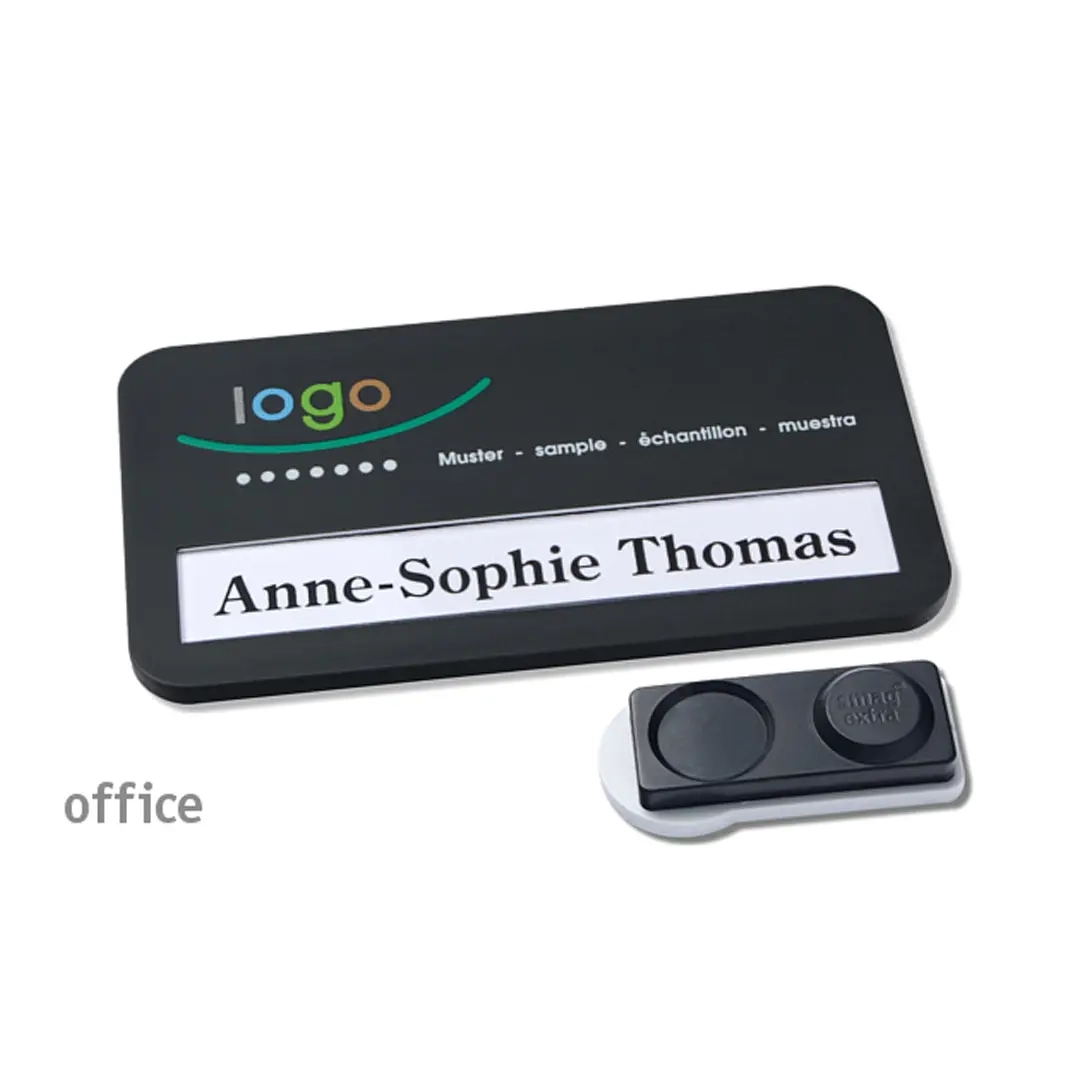 Namensschild office® 35 Color-Print ➤  Magnet Extra - Schwarz