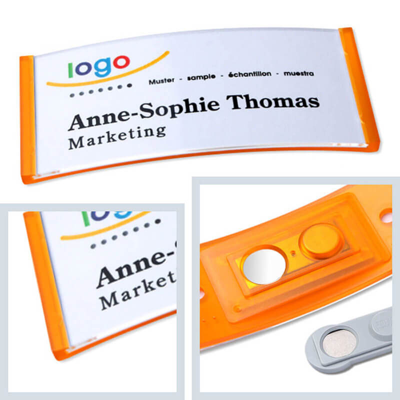 polar® 35 Namensschilder, Magnet - Orange Transluzent