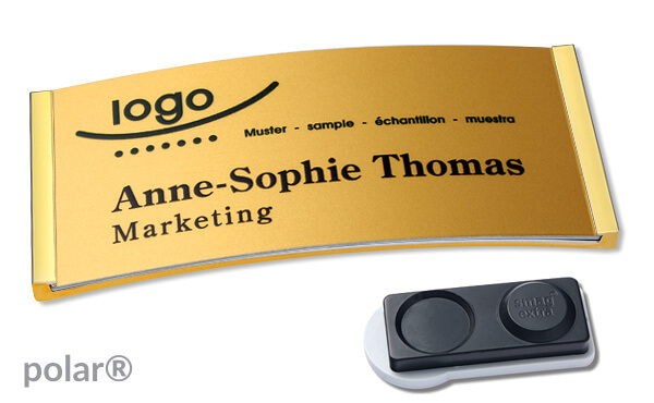 Alu-Complete Namensschilder ➤ polar® 35 - Gold
