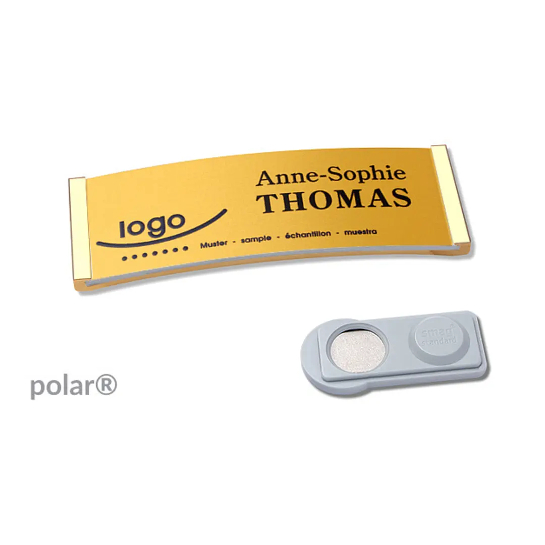 Alu-Complete Namensschild ➤ polar® 20 - Gold