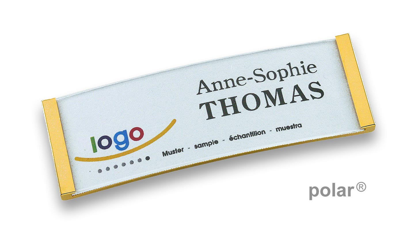 polar® 20 Namensschilder, Nadel - Gold
