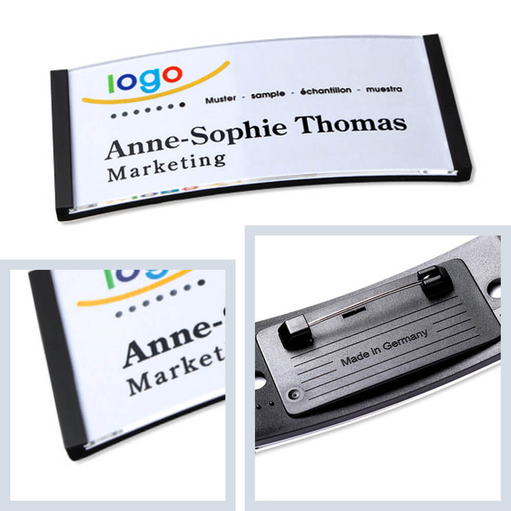 polar® 30 Namensschilder Nadel, Color - Schwarz