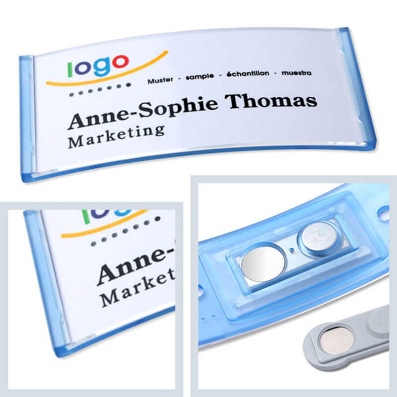 polar® 35 Namensschilder, Magnet - Hellblau Transluzent