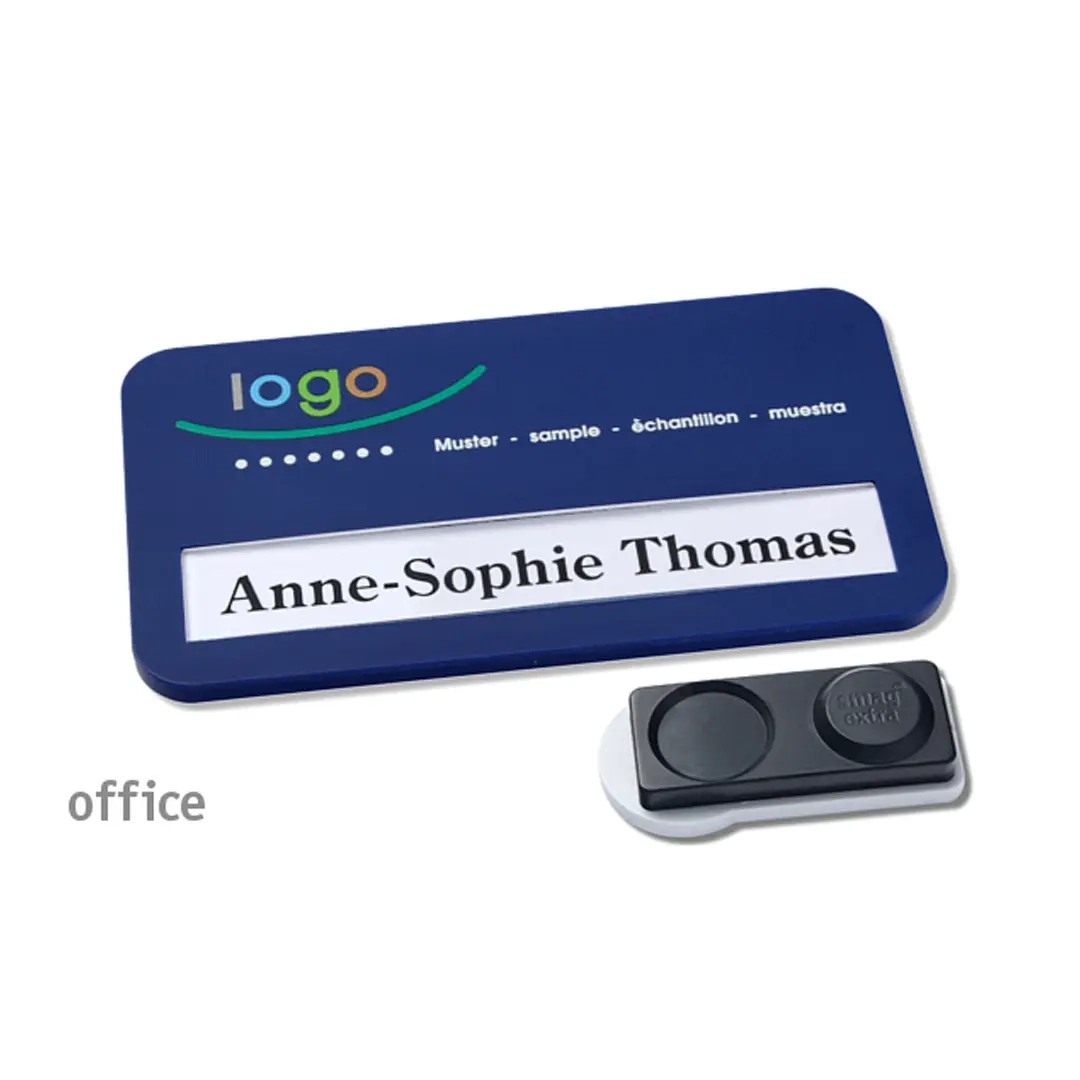 Namensschild office® 35 Color-Print ➤  Magnet Extra - Dunkelblau