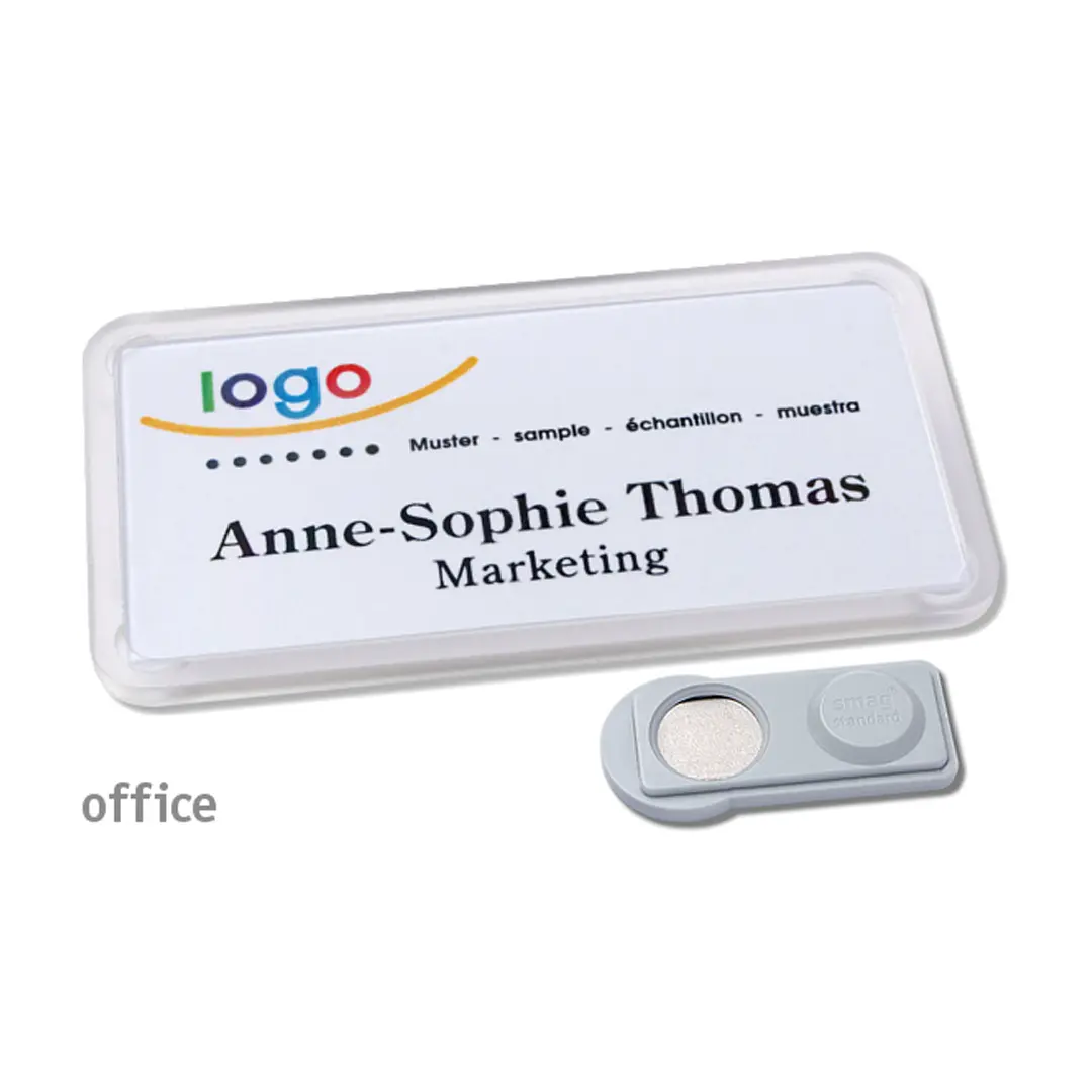 office® 40 Namensschilder Magnet, Color - Klar Transluzent
