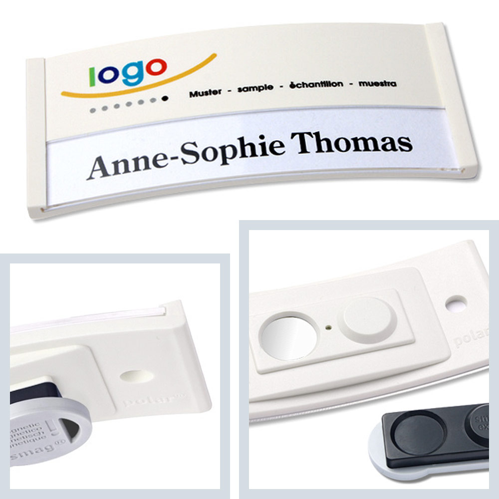 Namensschild Color-Print ➤ polar® 35 extra - Weiß