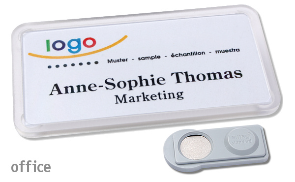 office® 40 Namensschilder Magnet, Color - Klar Transluzent