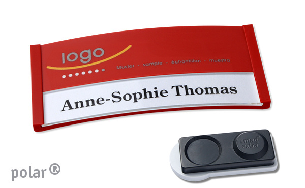 Namensschilder bedruckt ➤ polar® 30 Extra - Rot