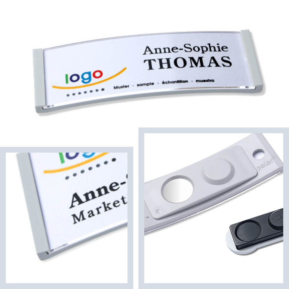 polar® 20 Namensschilder, Color EXTRA - Hellgrau