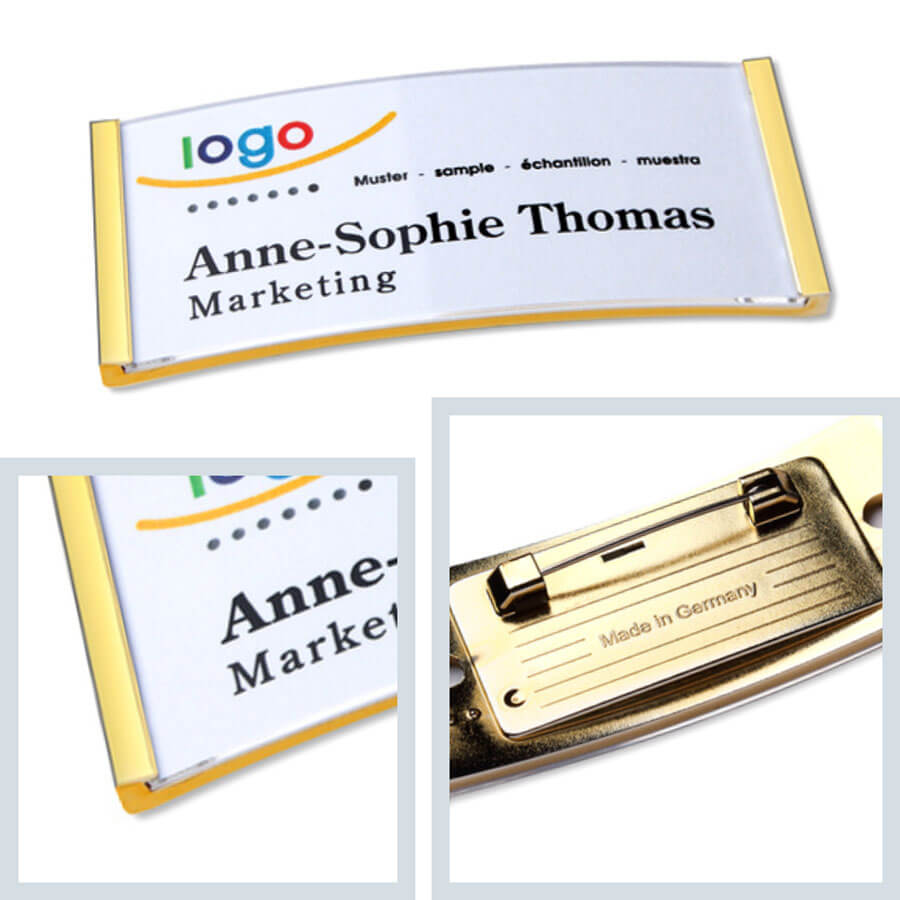 polar® 30 Namensschilder, Nadel - Gold
