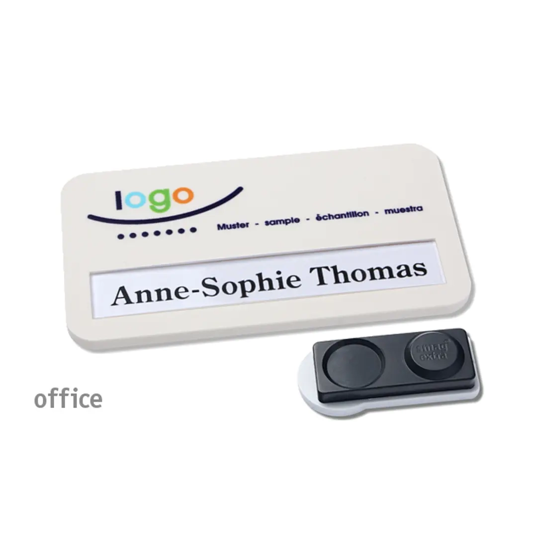 Namensschild office® 35 Color-Print ➤  Magnet Extra - Weiß
