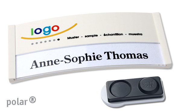 Namensschild Color-Print ➤ polar® 35 extra - Weiß