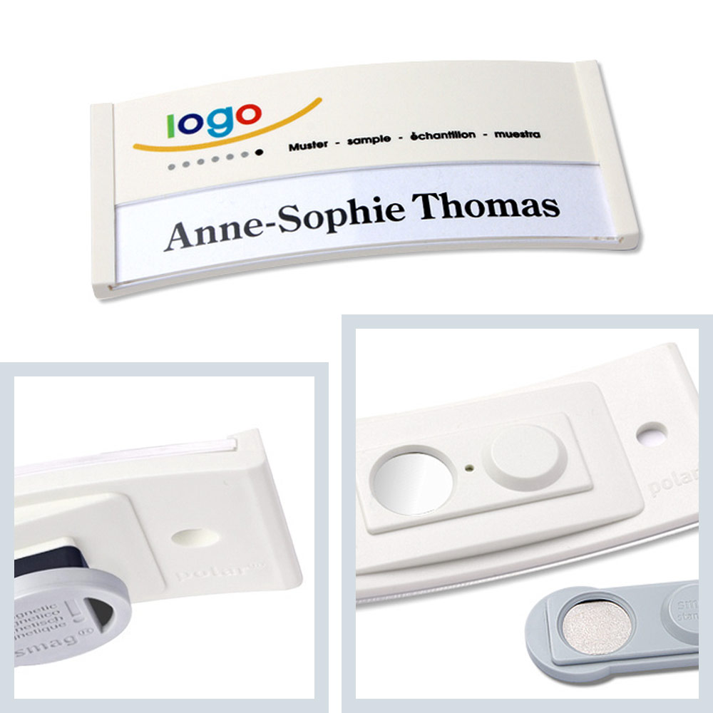 Namensschilder bedruckt ➤ polar® 30 Extra - Weiß