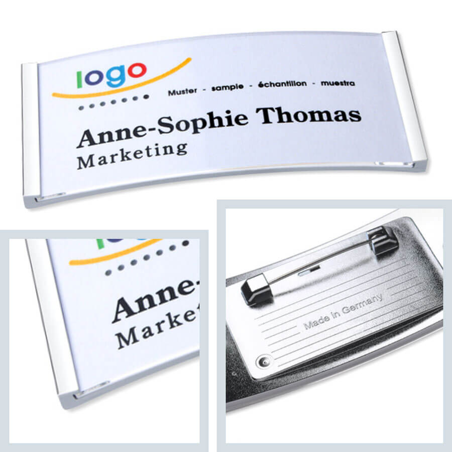 polar® 35 Namensschilder Nadel - Chrom