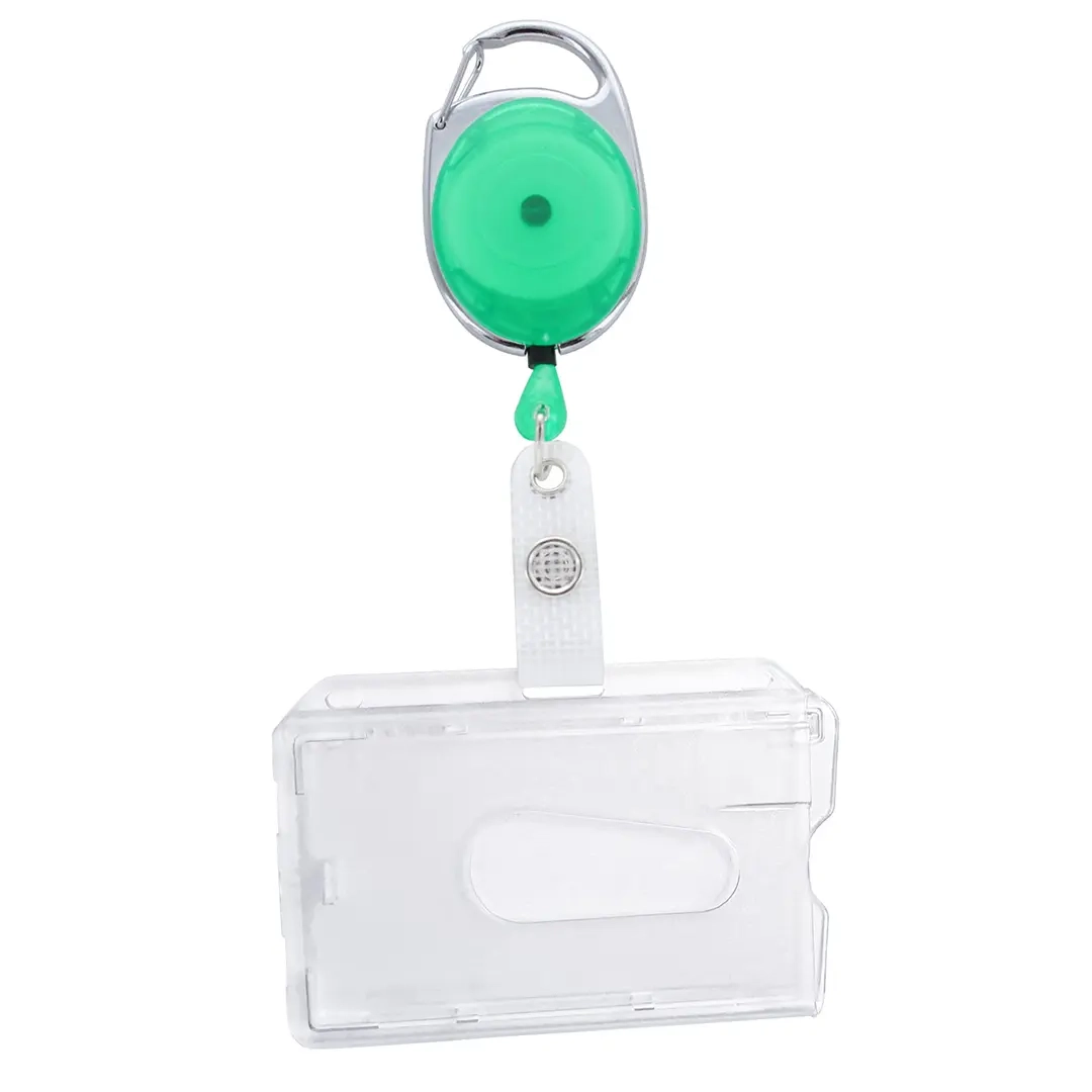 Mitarbeiter-Set / 10x Ausweisjojo mit Kartenhülle - Grün Durchscheinend