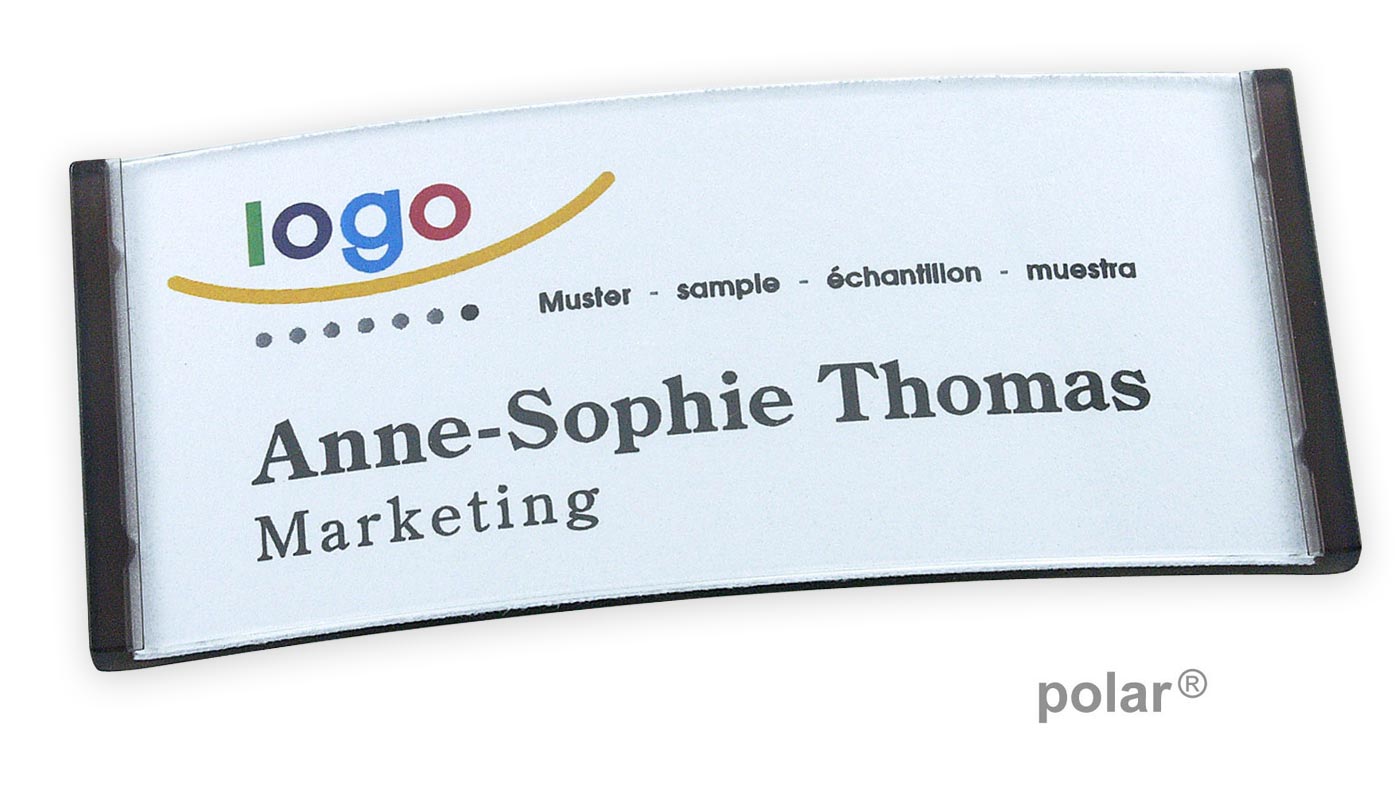 polar® 35 Namensschilder, Magnet - Schwarz Transluzent