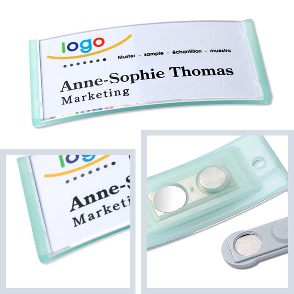polar® 30 Namensschilder Magnet, Color - Mintgrün Transluzent