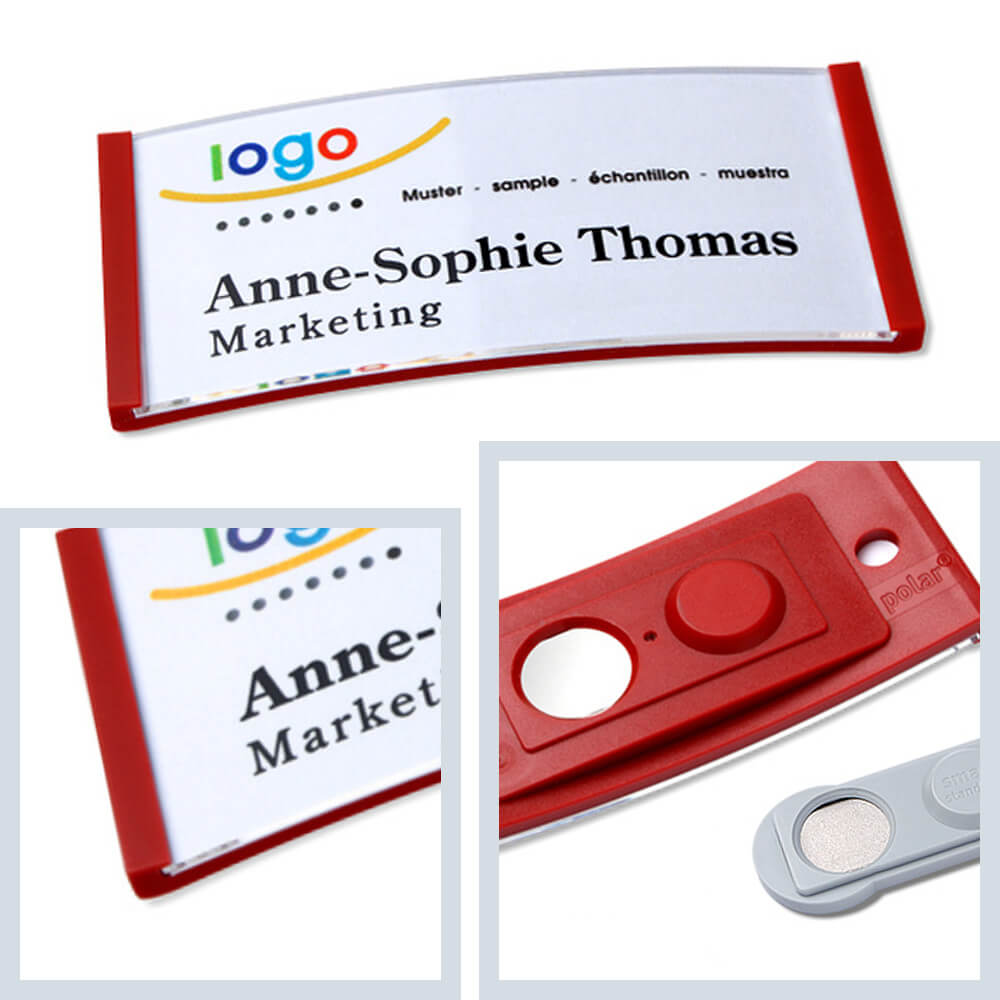 polar® 30 Namensschilder Magnet, Color - Rot