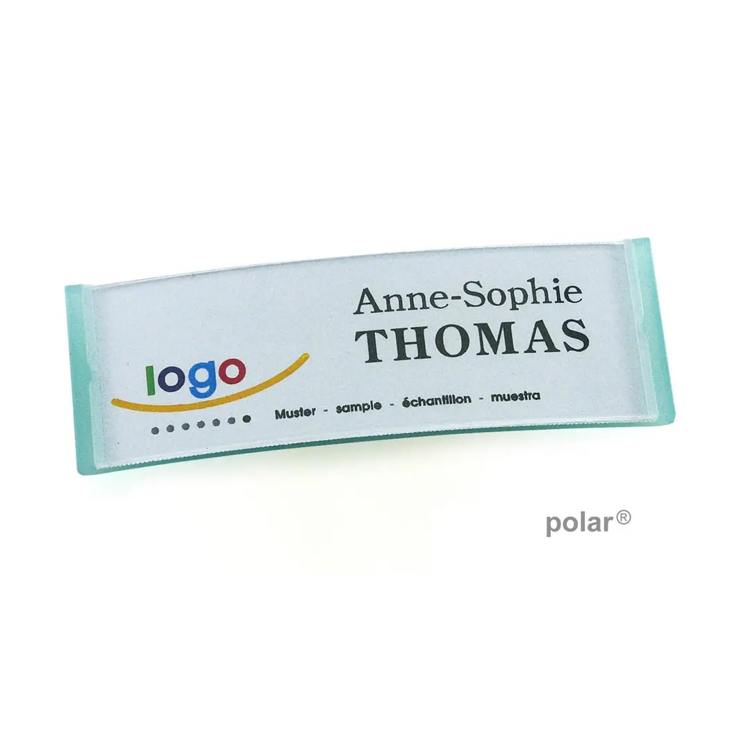 polar® 20 Namensschilder, Nadel - Mintgrün Transluzent