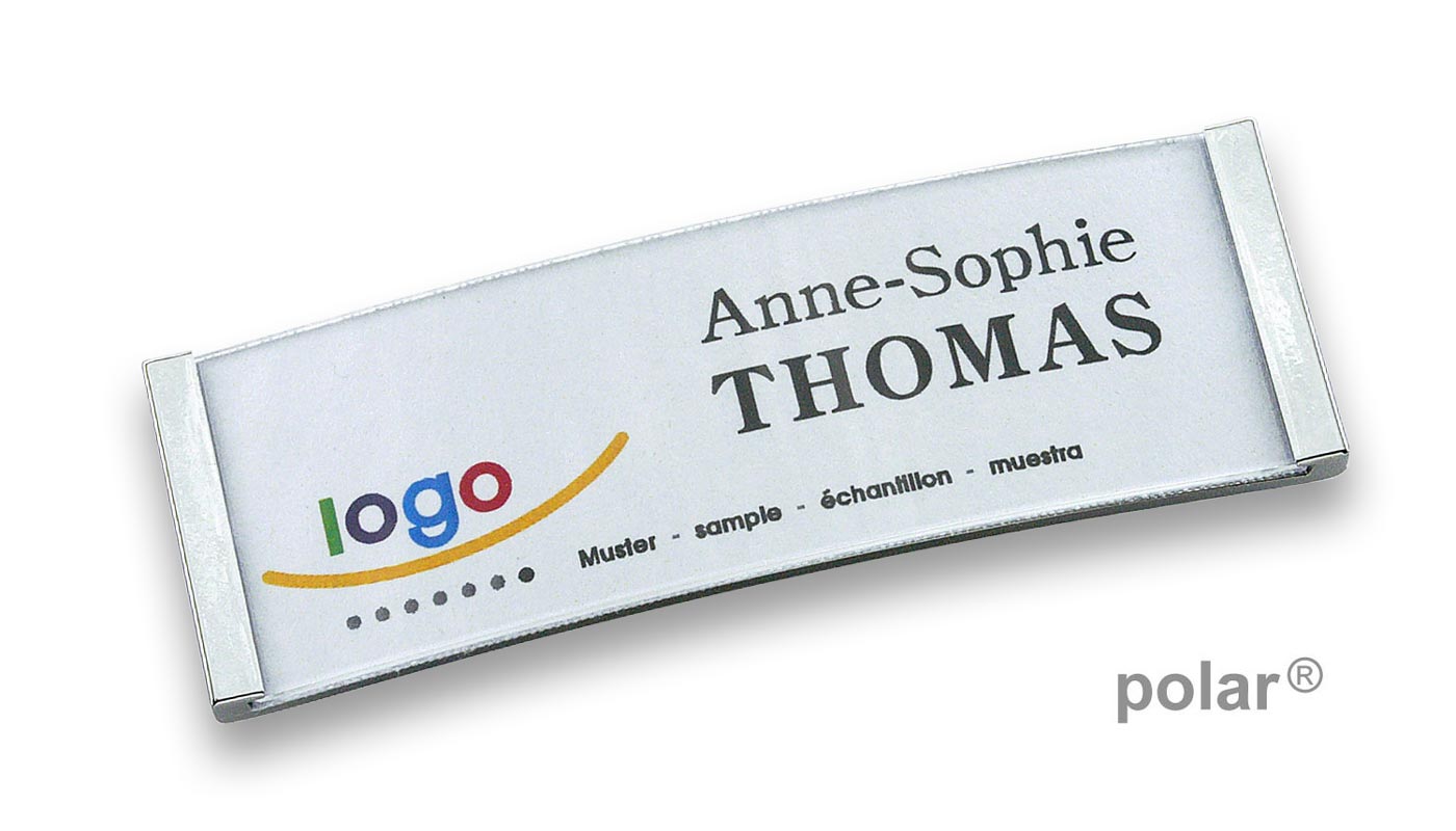 polar® 20 Namensschilder, Nadel - Chrom