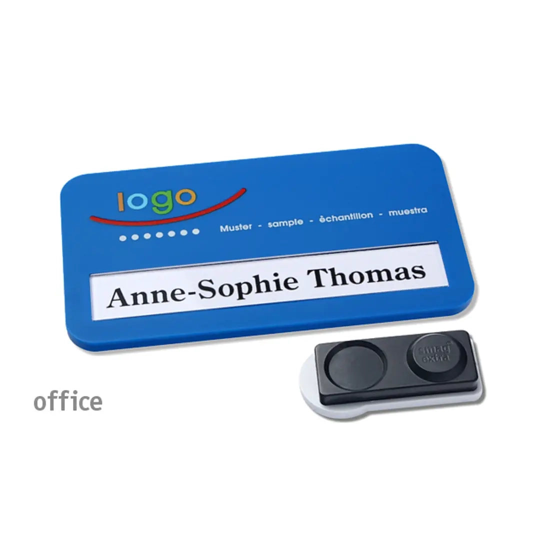 Namensschild office® 35 Color-Print ➤  Magnet Extra - Blau