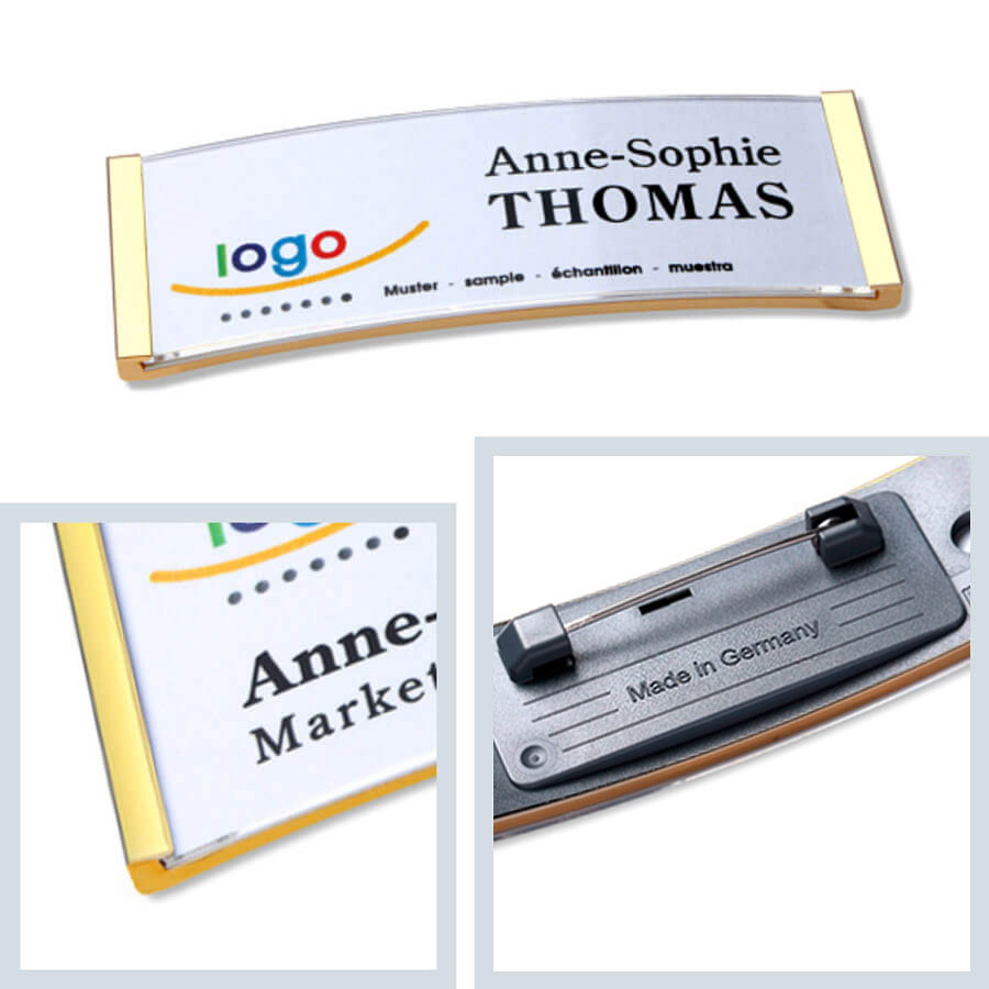 polar® 20 Namensschilder, Nadel - Gold