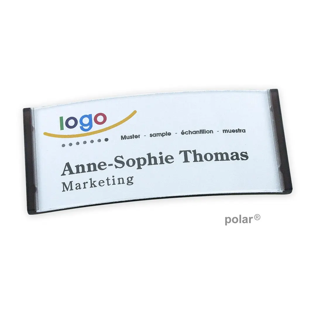 polar® 35 Namensschilder, Magnet - Schwarz Transluzent