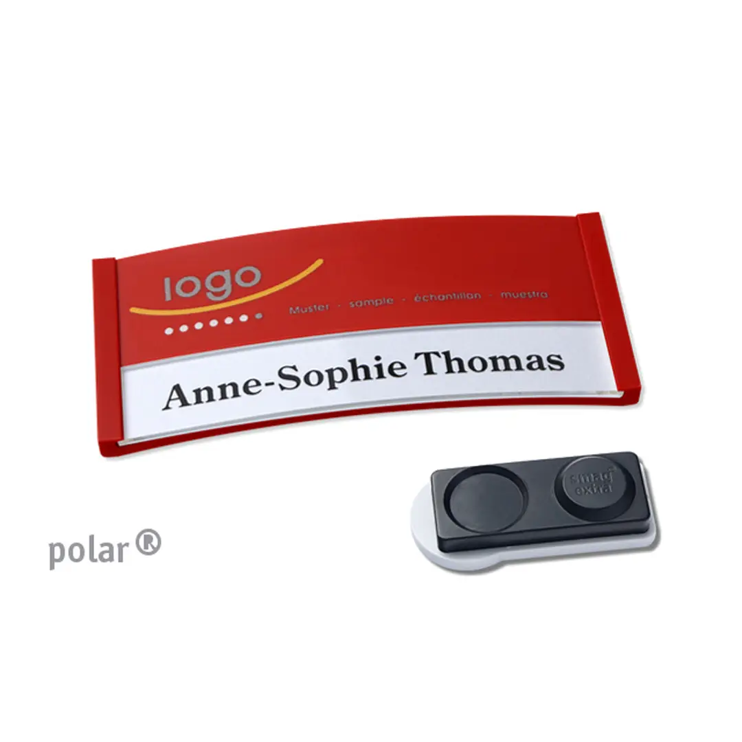 Namensschilder bedruckt ➤ polar® 30 Extra - Rot