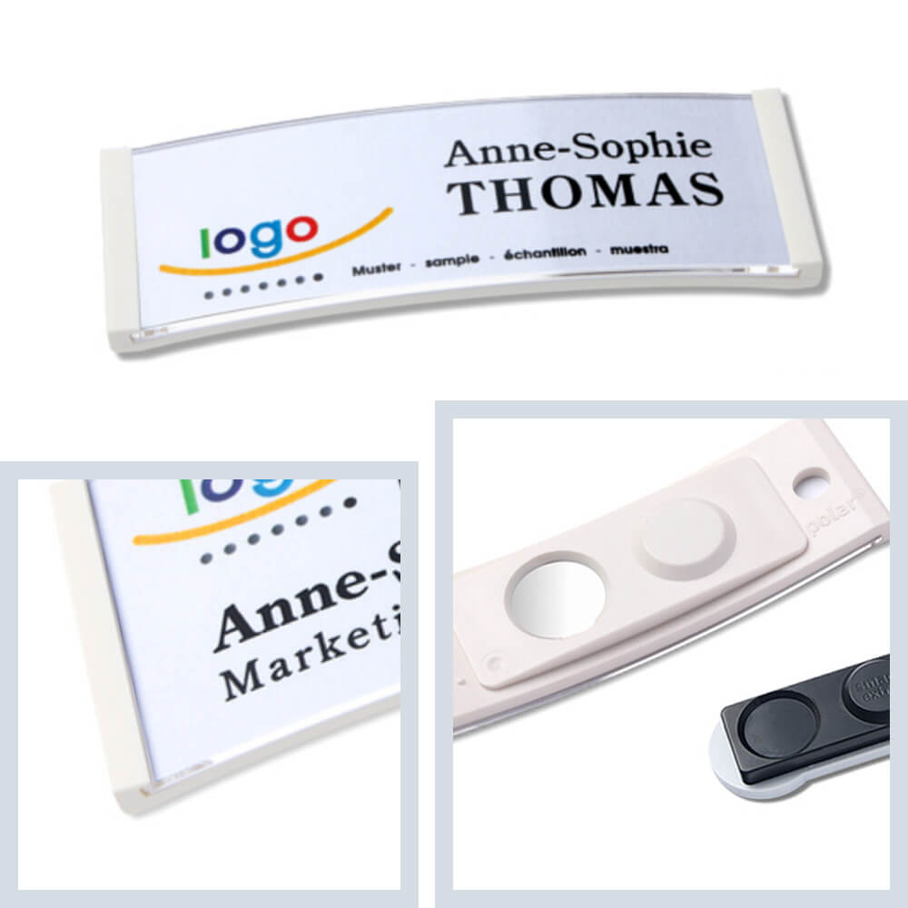 polar® 20 Namensschilder Magnet EXTRA - Weiß