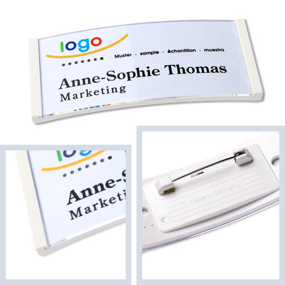 polar® 30 Namensschilder Nadel, Color - Weiß