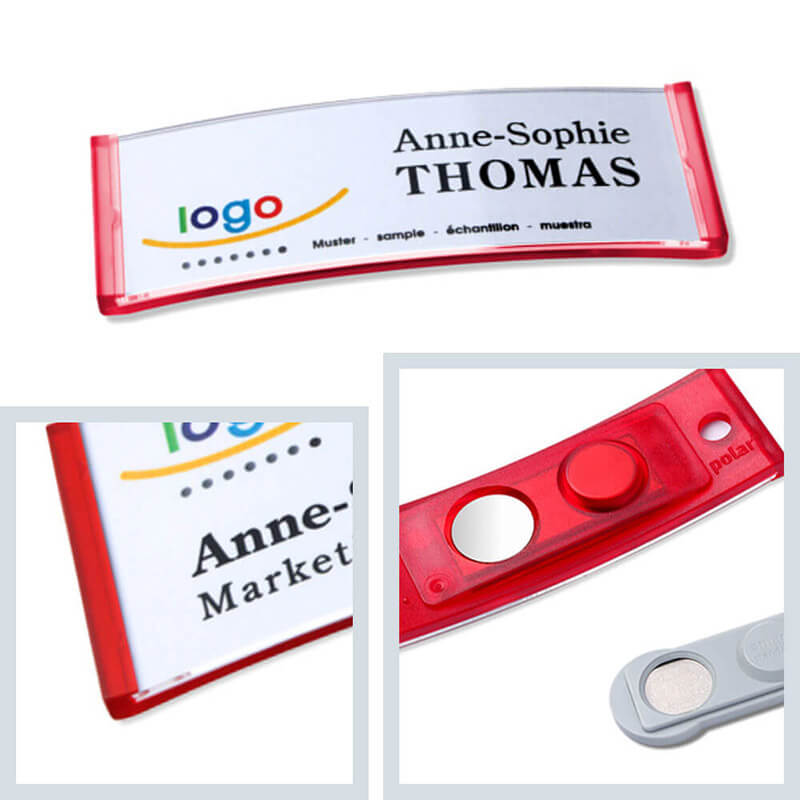 polar® 20 Namensschilder, Magnet - Rot Transluzent