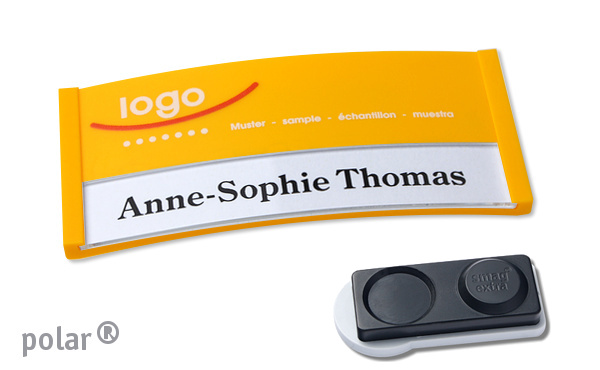 Namensschilder bedruckt ➤ polar® 30 Extra - Gelb