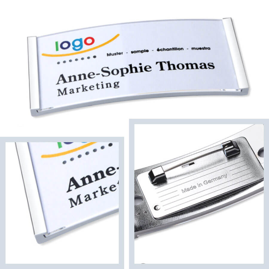 polar® 30 Namensschilder, Nadel - Chrom