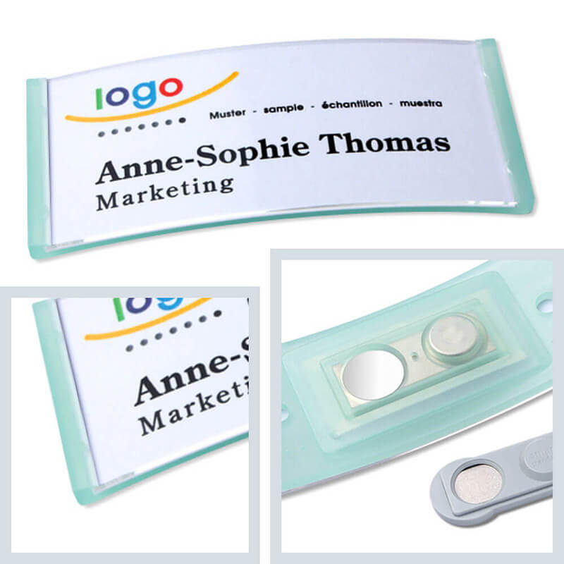 polar® 35 Namensschilder, Magnet - Mintgrün Transluzent