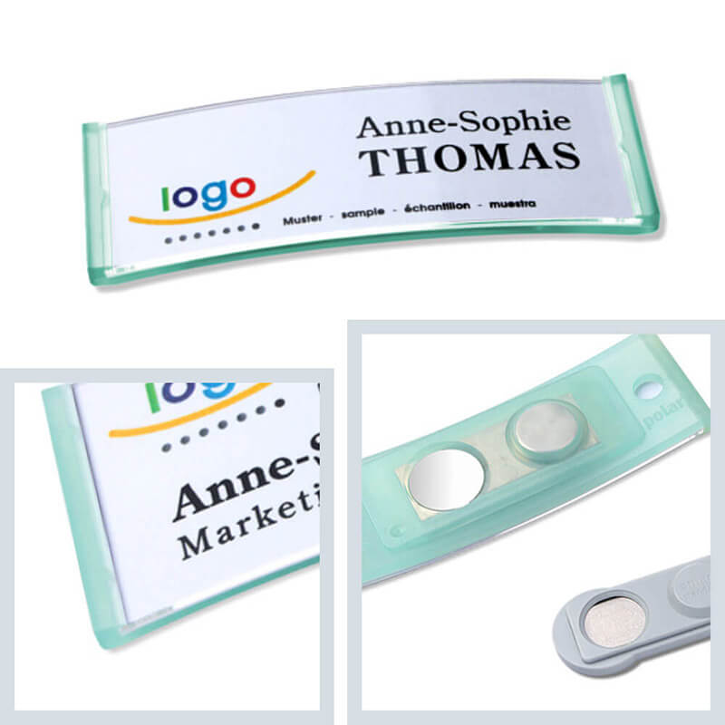 polar® 20 Namensschilder, Magnet - Mintgrün Transluzent