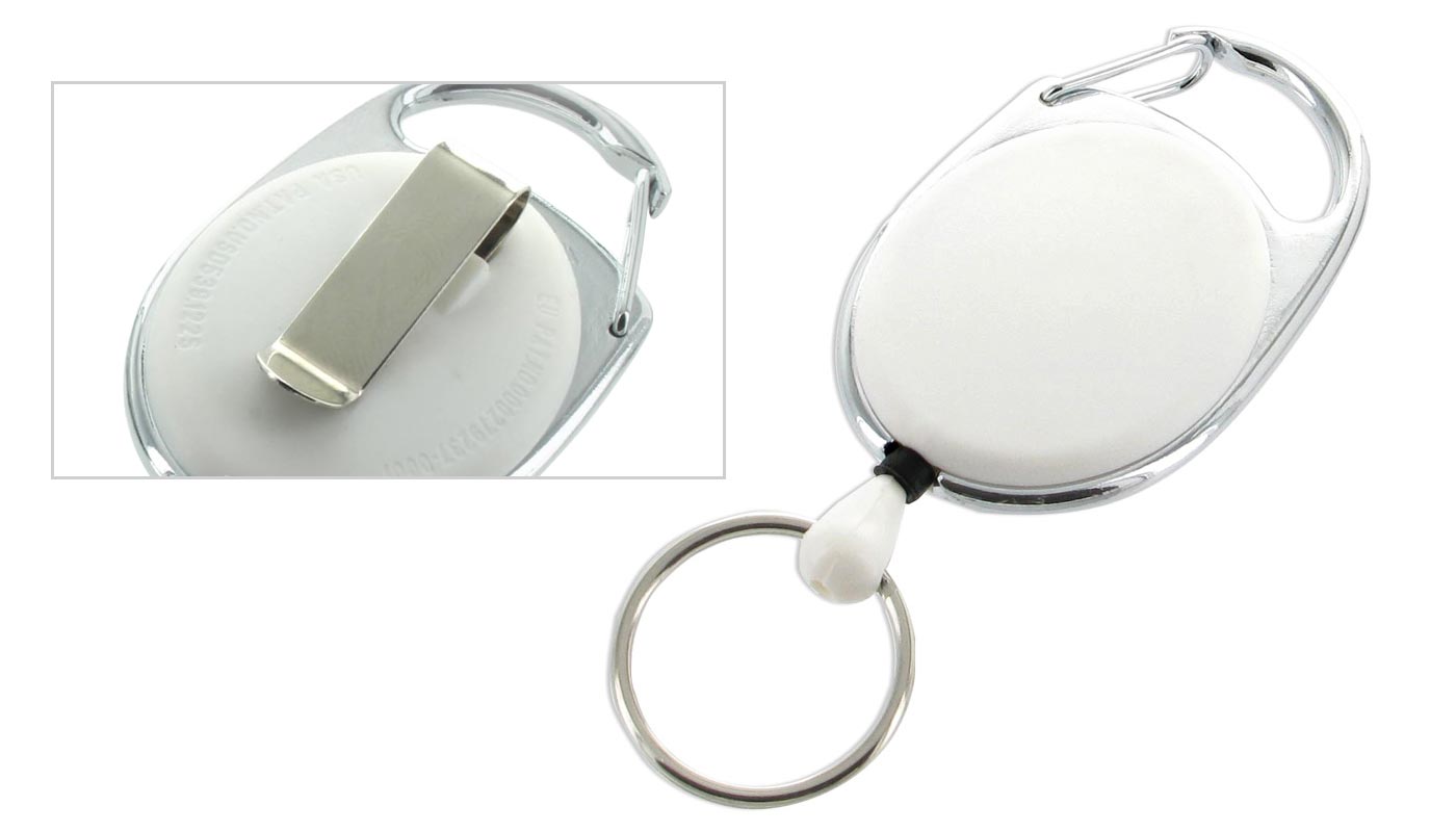 Ausweisjojo ''PremiumRing'' mit Clip - Weiß