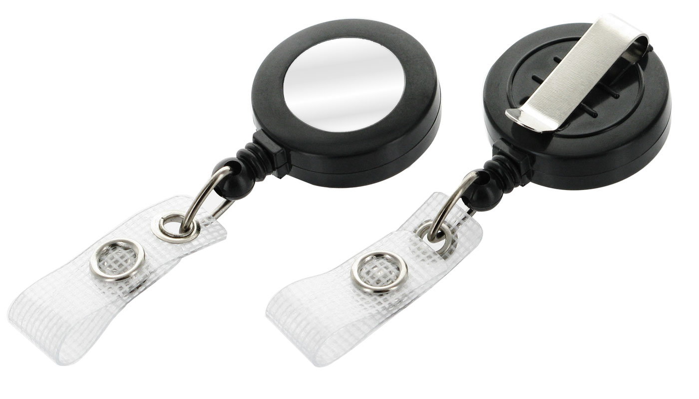 Ausweisjojo mit Ansteckclip - Schwarz