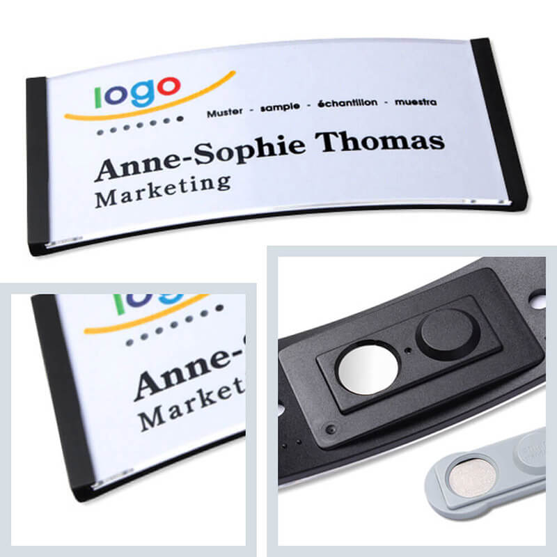 polar® 35 Namensschilder, Magnet - Schwarz