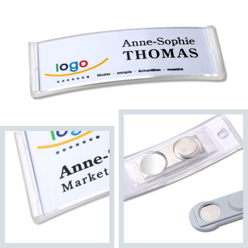 polar® 20 Namensschilder, Magnet - Klar Transluzent