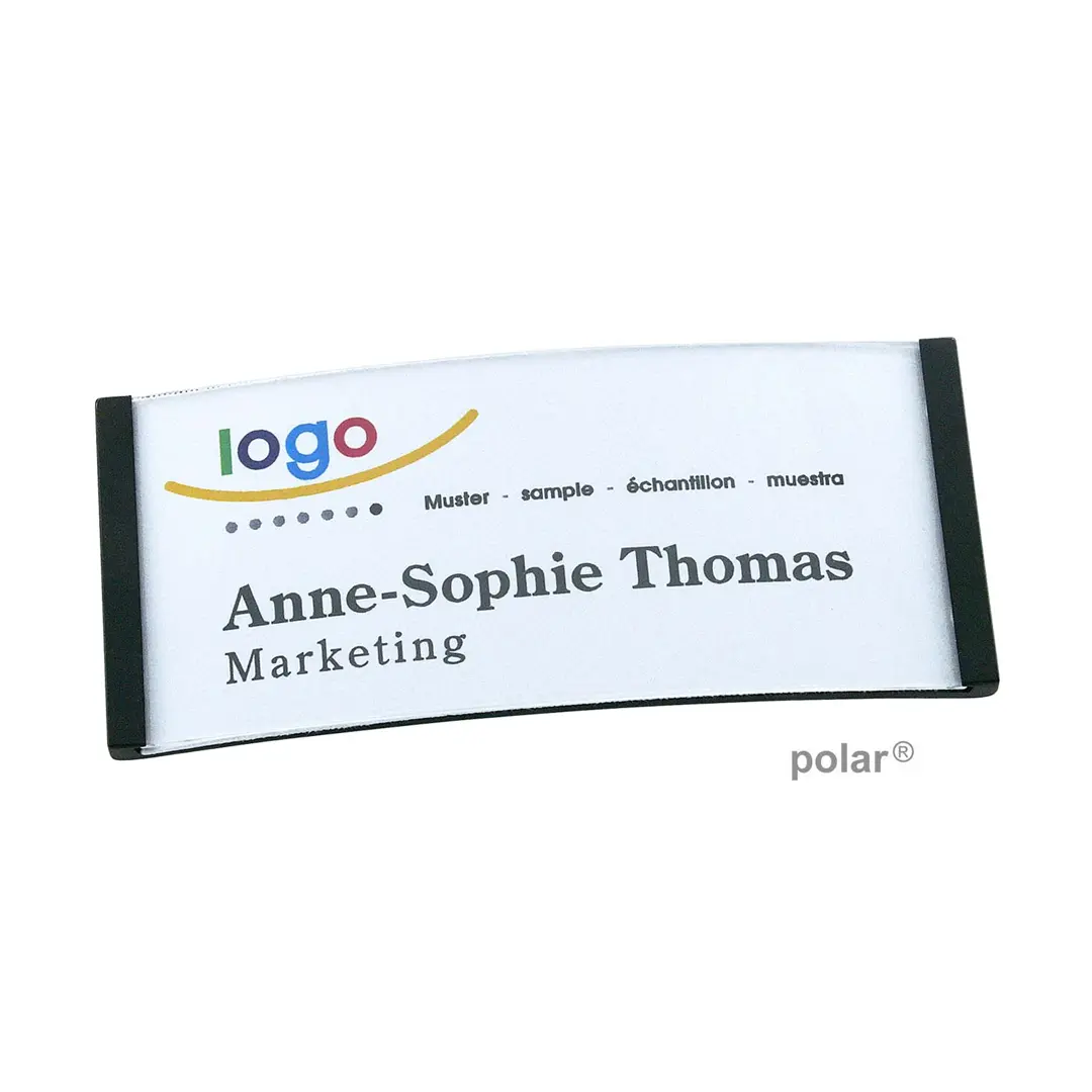 polar® 35 Namensschild, Anstecknadel - Schwarz