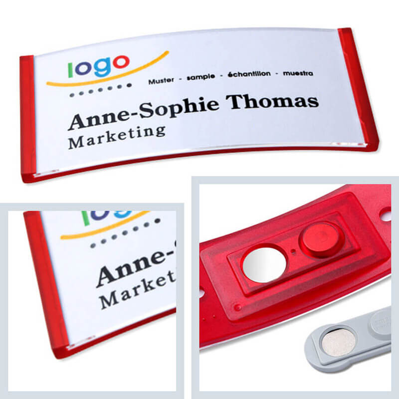 polar® 35 Namensschilder, Magnet - Rot Transluzent