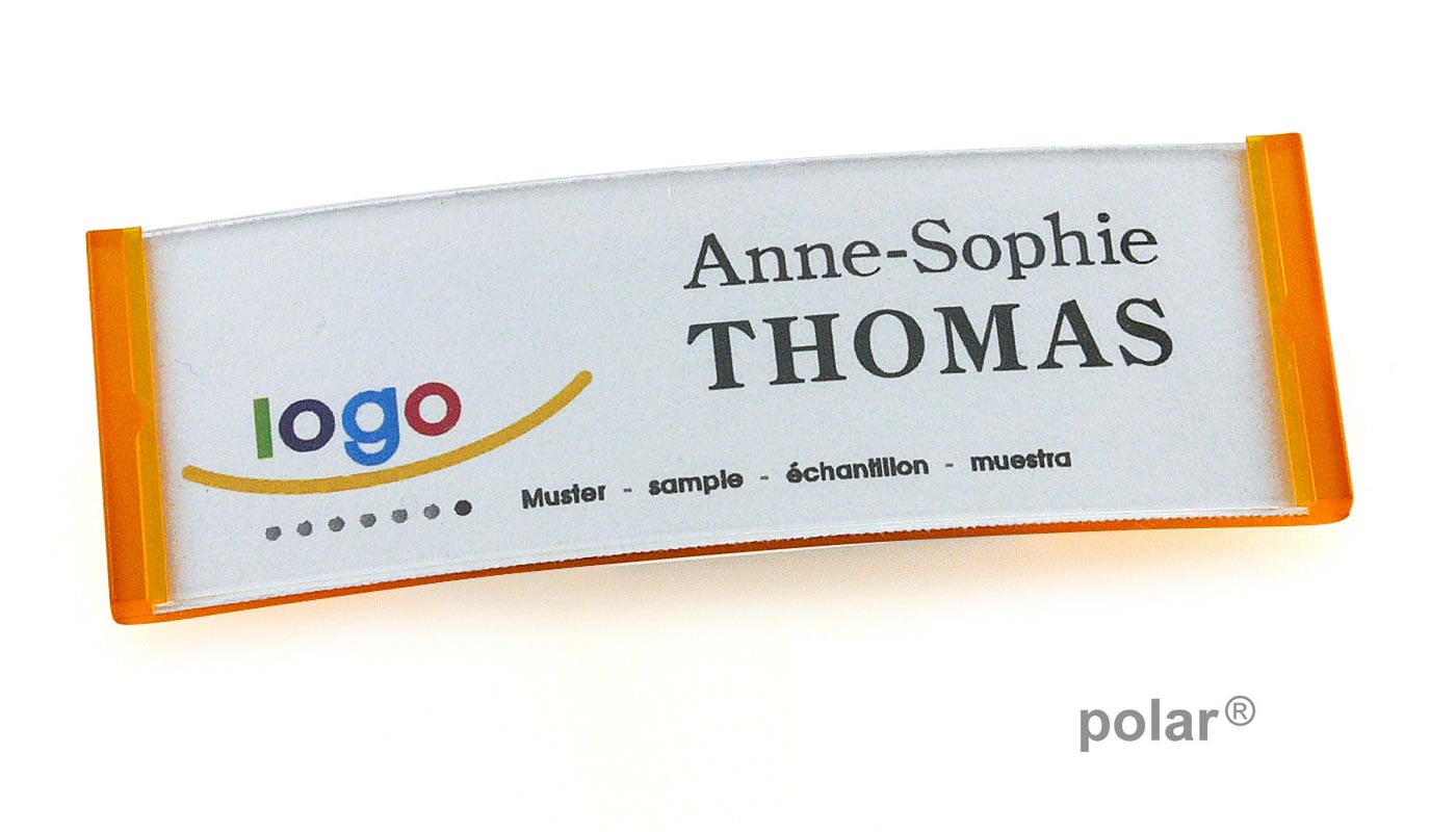 polar® 20 Namensschilder, Magnet - Orange Transluzent