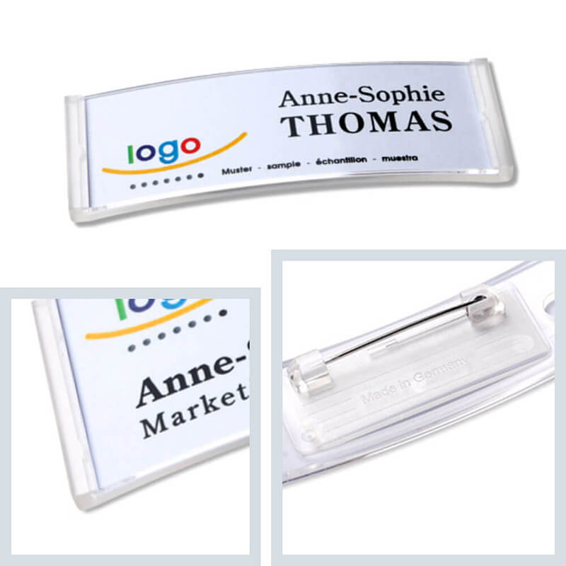 polar® 20 Namensschilder, Nadel - Klar Transluzent