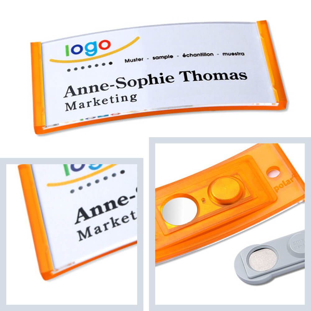 polar® 30 Namensschilder Magnet, Color - Orange Transluzent