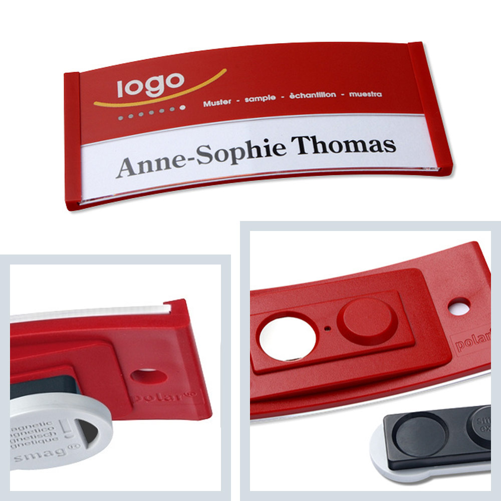 Namensschilder bedruckt ➤ polar® 30 Extra - Rot