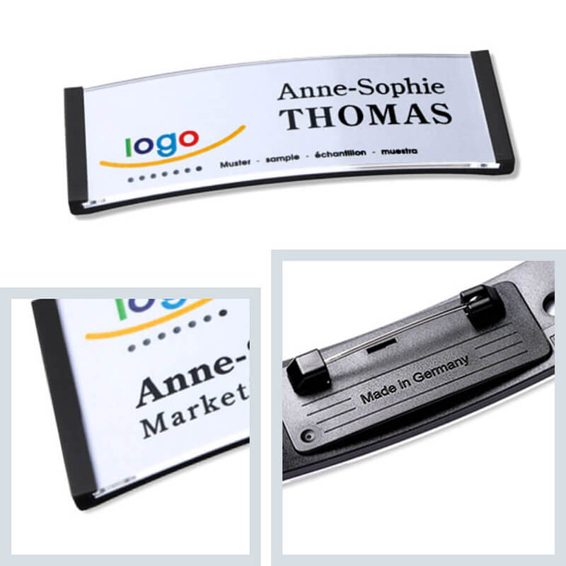 polar® 20 Namensschilder, Nadel - Schwarz