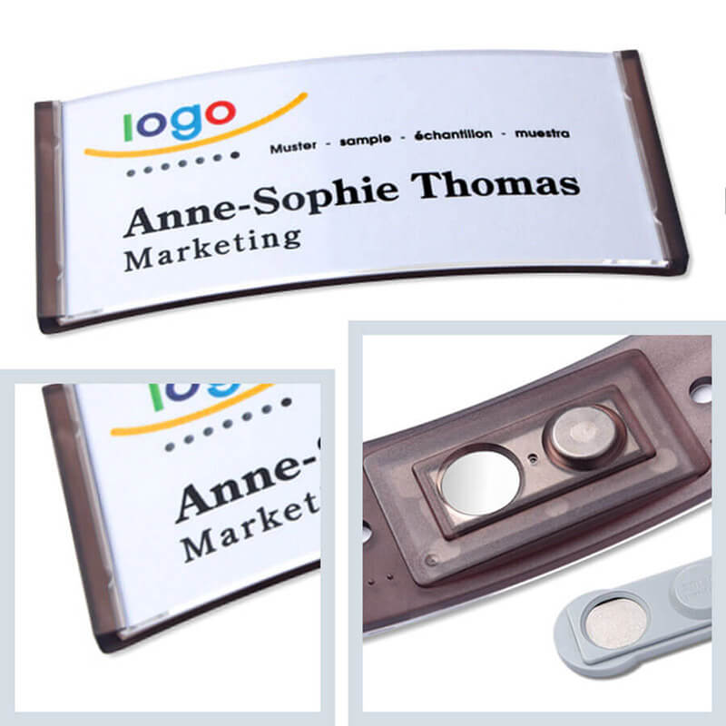 polar® 35 Namensschilder, Magnet - Schwarz Transluzent