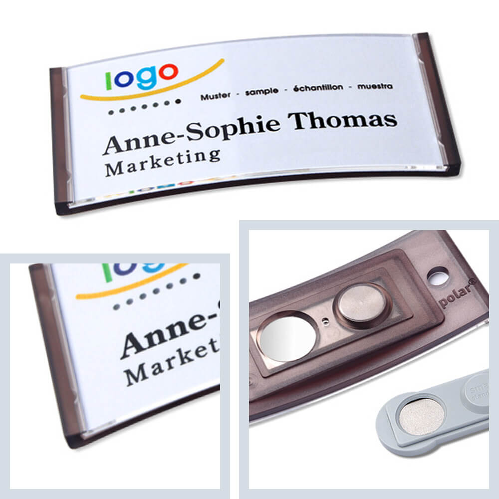 polar® 30 Namensschilder Magnet, Color - Schwarz Transluzent