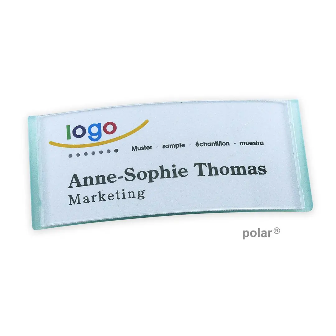 polar® 35 Namensschild, Anstecknadel - Mintgrün Transluzent