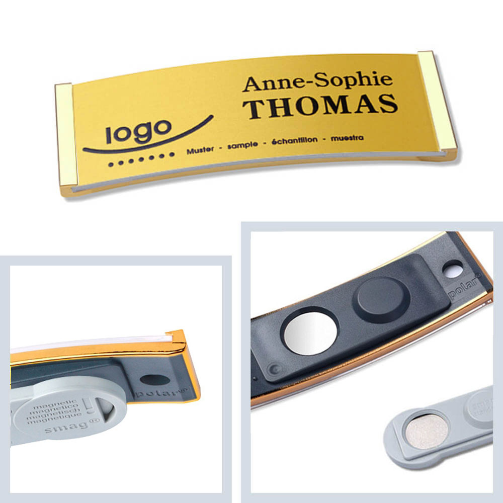 Alu-Complete Namensschild ➤ polar® 20 - Gold